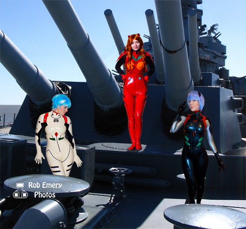 Pilots in uniform on a battleship